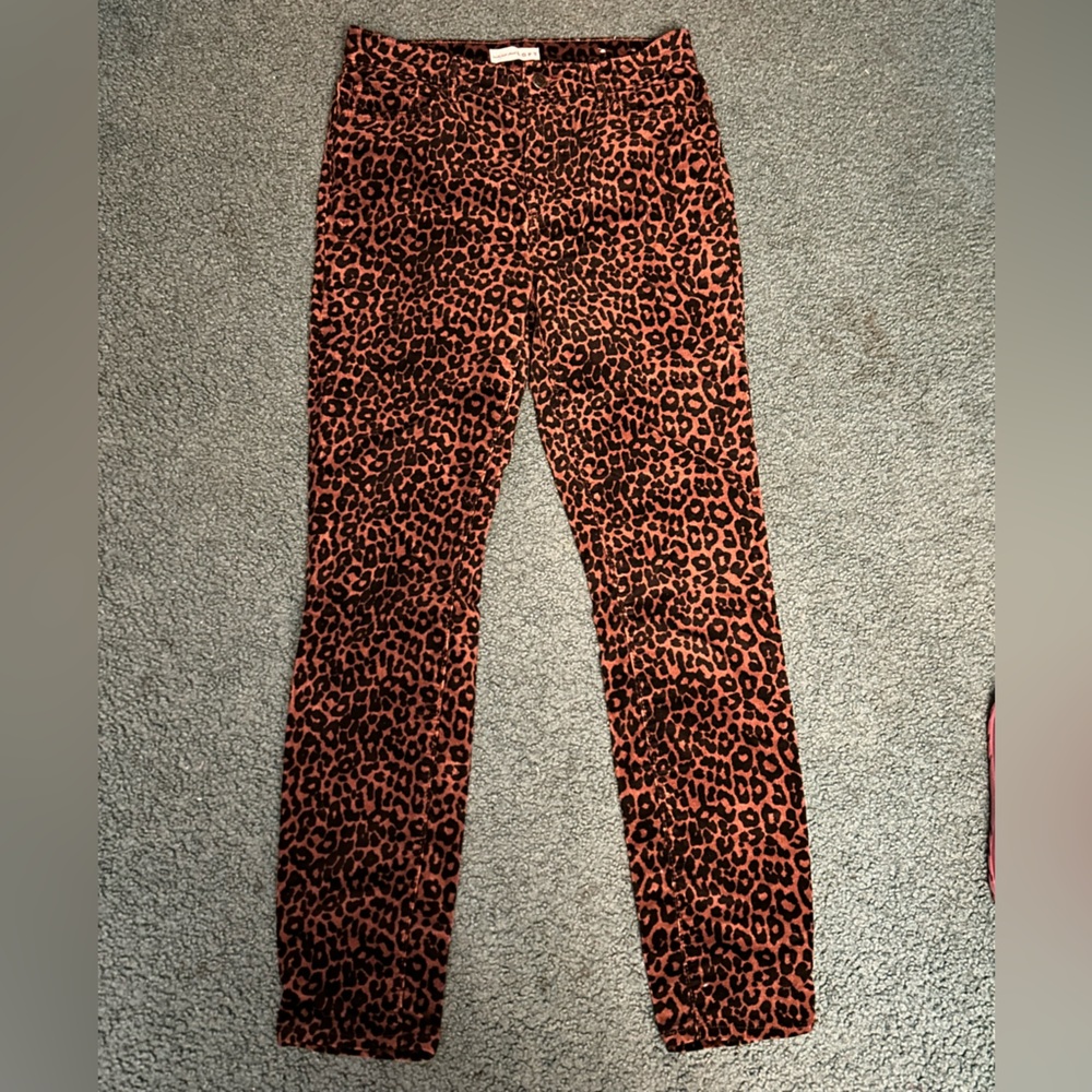 LOFT Leopard Print High Waisted Skinny Jeans Size 4